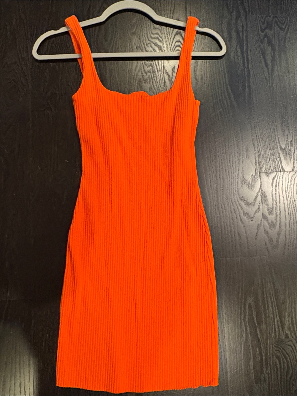 Cotton Citizen Orange Ribbed Mini Dress